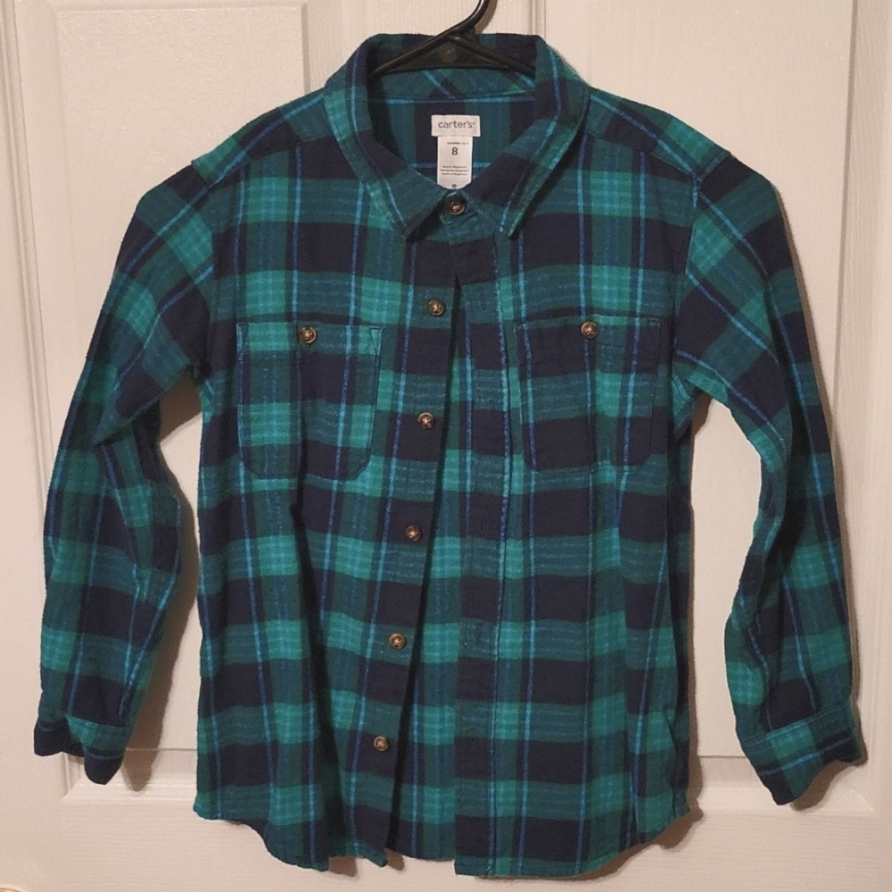 Boys Long Sleeve Plaid Button Down
